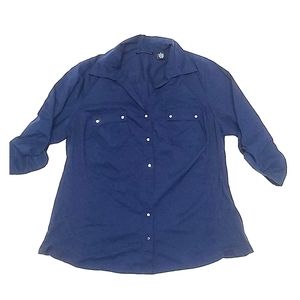 Zac & Rachel Woman's Navy Blue Button Down Shirt